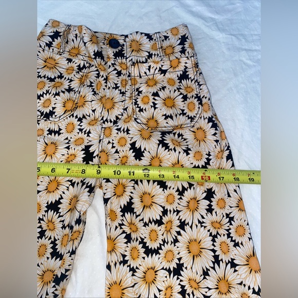 Anthropologie Maeve Size 25 The Colette Crop Wide-Leg Pants Daisy Print - Picture 2 of 10